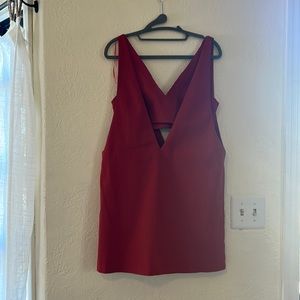 Zara Trafaluc Pinafore Bralette Deep V-Neck Mini Dress in Orange - Size M